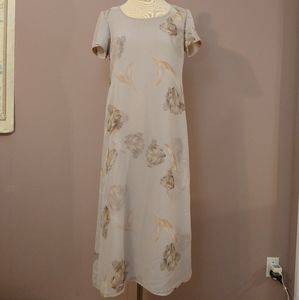 Vintage Y2K Jessica Howard Lavender Floral Chiffon Maxi Dress Medium